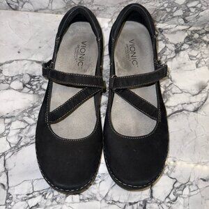 Vionic Black Judith Mary Jane Ballet Flats 8.5 Women’s